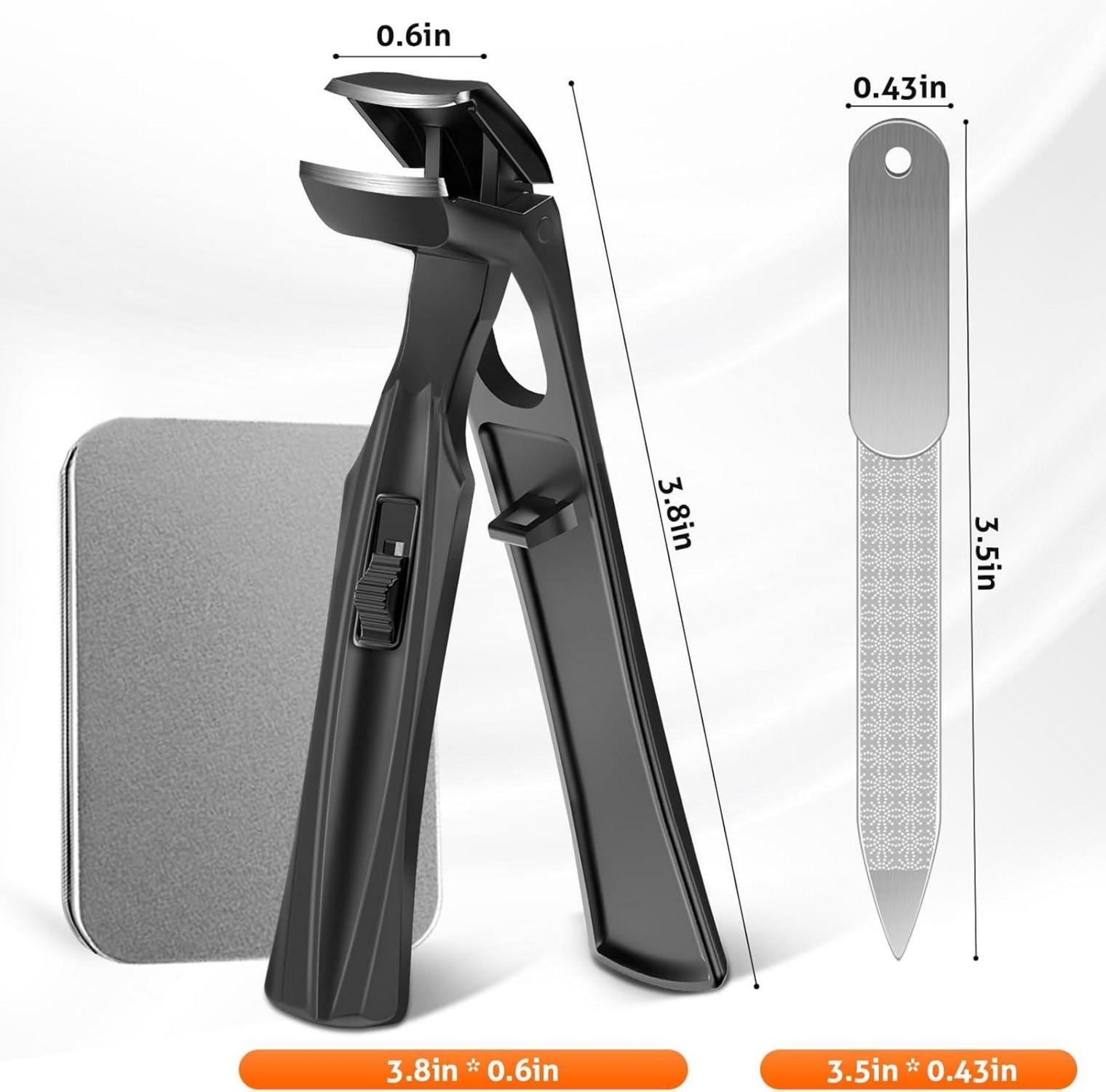 Nagelknipser für dicke Nägel mit Auffangbehälter - Premium Stahl Schwarz