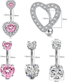NIUSIMAN Bauchnabelpiercing Set Silber Gold 14G für Frauen