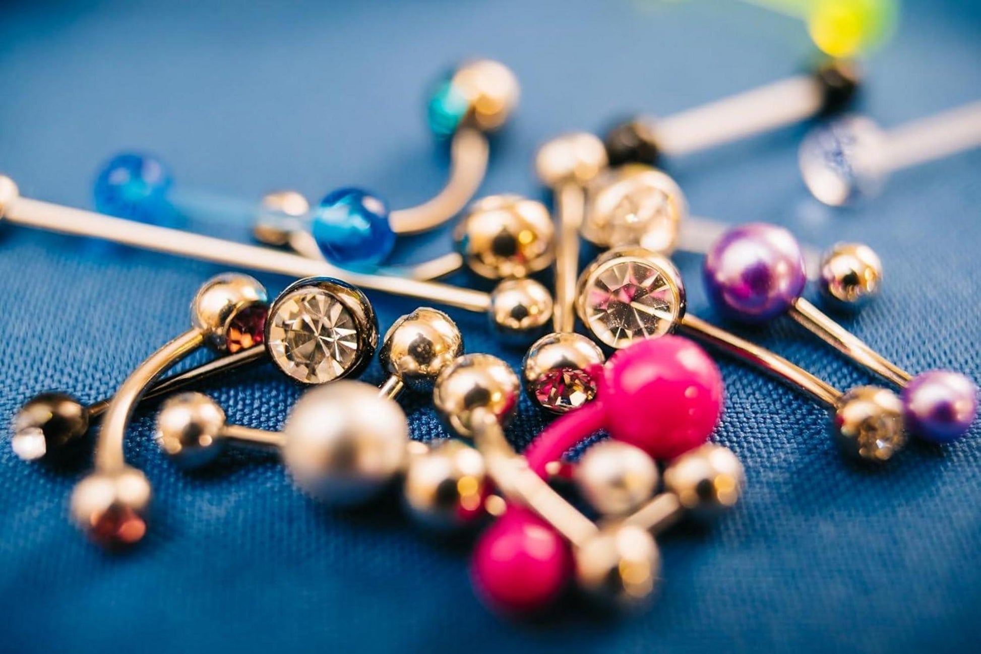 Bauchnabelpiercing Set Silber Gold Herz Schmetterling 14G 3 Stück