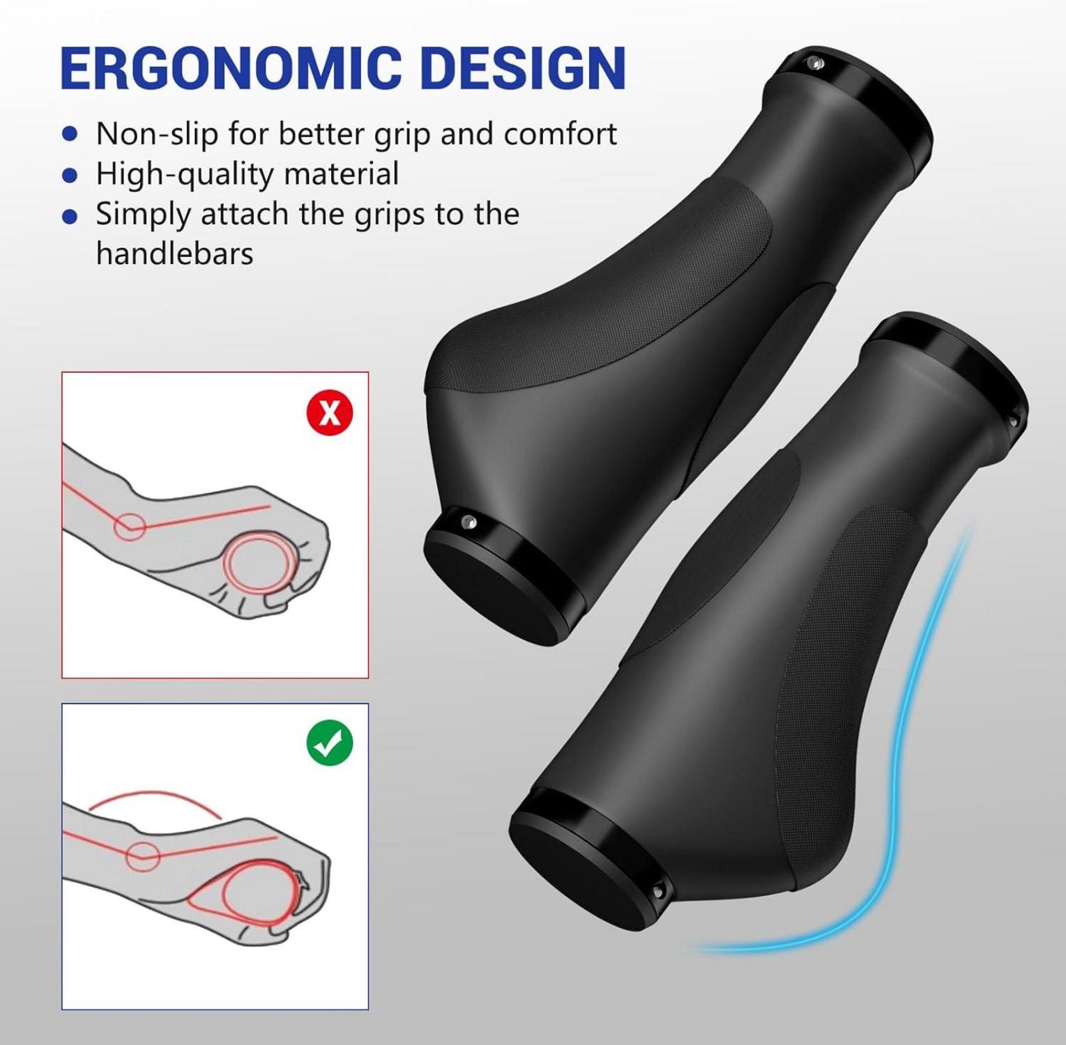Ergonomische Fahrradgriffe Rutschfestes Design MTB Griffe Gummi 22.2