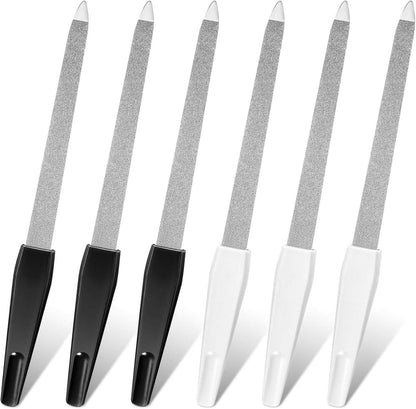 6 Stück Metall Nagelfeilen feine Körnung Tragbar