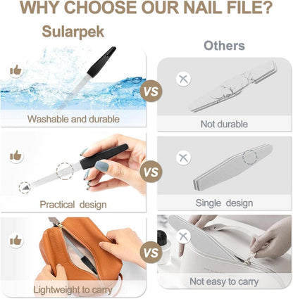 6 Stück Metall Nagelfeilen feine Körnung Tragbar