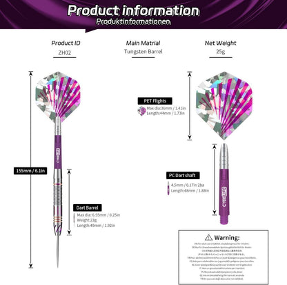 Professionelles Tungsten Steel Dart Set mit 3 Schäften
