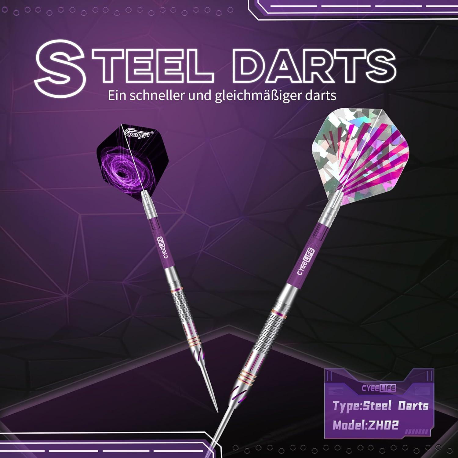 Tungsten Steel Darts Set mit 3 Schäften & 9 Flights