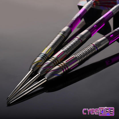 CyeeLife Tungsten Darts Set Steel Tip Dartpfeile 90% Tungsten 3 Schäfte 9 Flights Sharpener