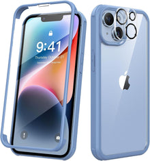 iPhone 14 Hülle 360 Grad Fullbody mit Glas Schutzfolie Kameraschutz