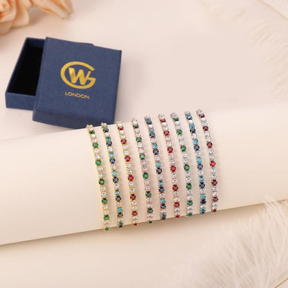GW Tennisarmband Damen Gold Zirkonia Verstellbar Muttertag Geburtstag