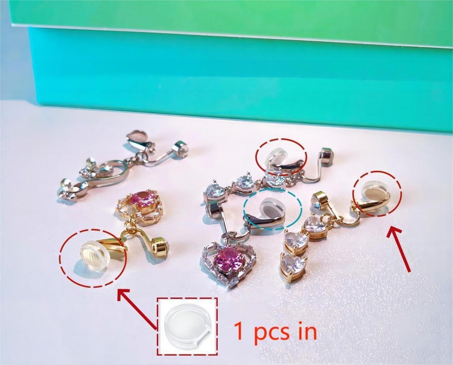 3er Set Fake Bauchnabelpiercing Silber CZ Anhänger Schmetterling