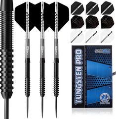 Professionelles Tungsten Darts Set mit 3 Schäften & 9 Flights
