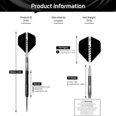 Tungsten Darts Set 23g Steel Tip mit Zubehör und Sharpener