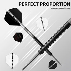 Professionelles Tungsten Darts Set mit 3 Schäften & 9 Flights