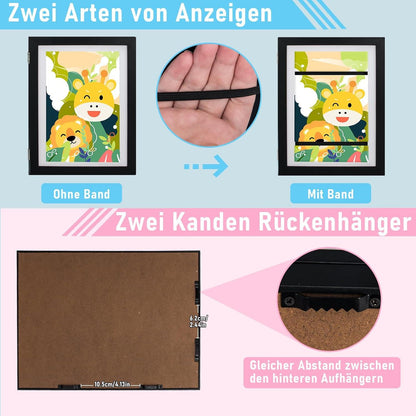 Kunstbilderrahmen Kinder A4 Schwarz Set