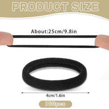 100 schwarze nahtlose Haargummis elastisch