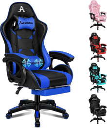 Ergonomischer Bürostuhl mit Massage-Lendenkissen & Fußstütze