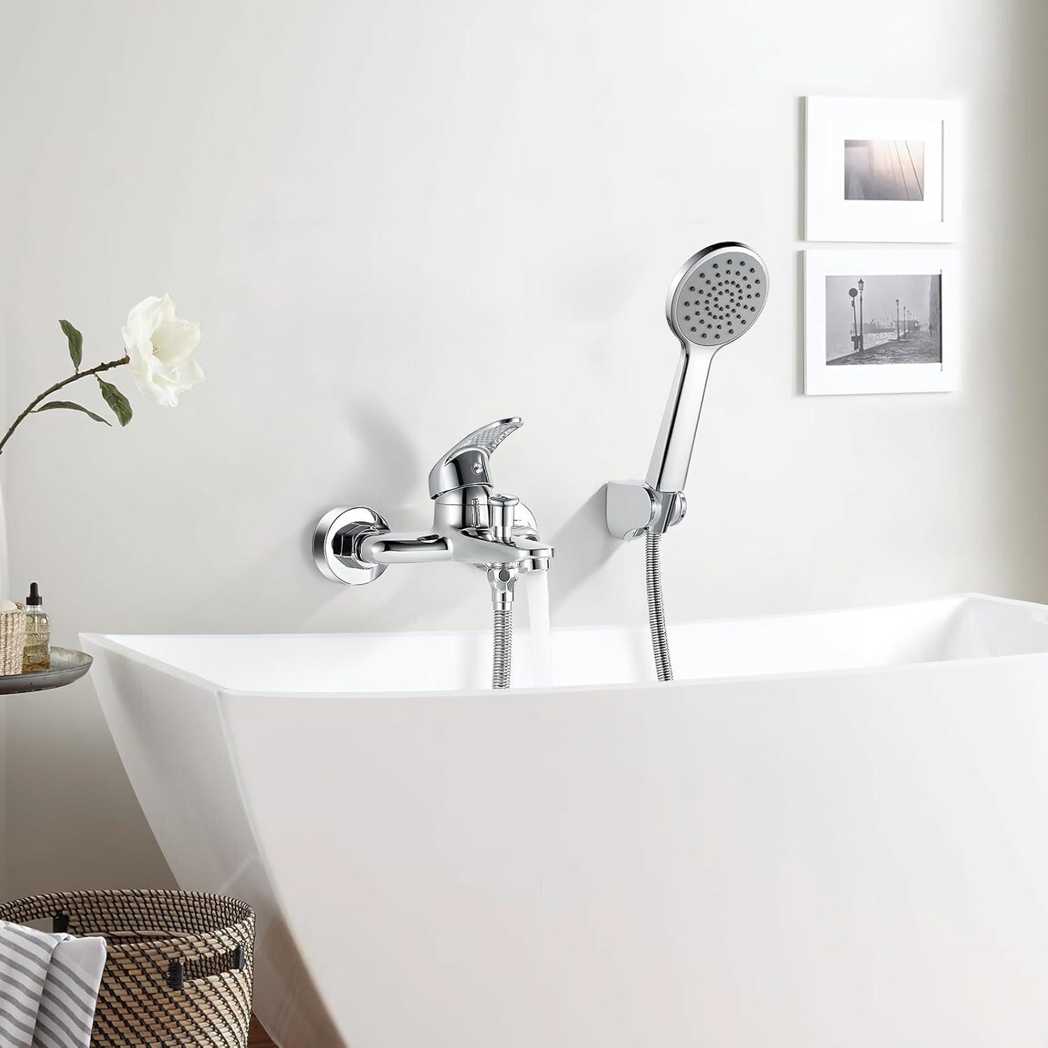 Badewannenarmatur mit Handbrause, Chrom, 1.5m Schlauch