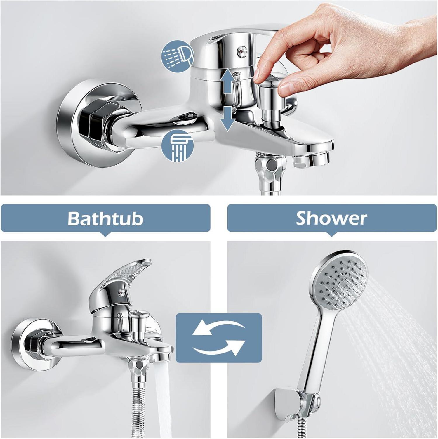 Badewannenarmatur mit Handbrause und Mischbatterie