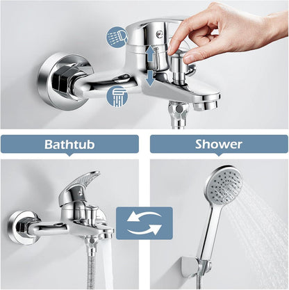 Badewannenarmatur mit Handbrause und Mischbatterie