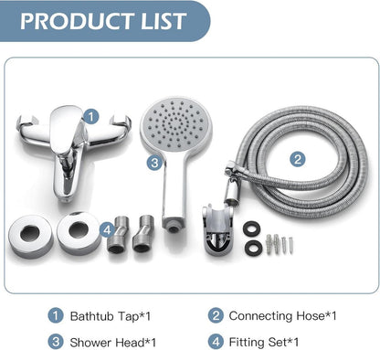 Jacurley Badewannenarmatur Handbrause Einhand Wasserhahn Mischbatterie Duschset
