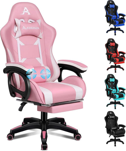 Ergonomischer Bürostuhl mit Massage-Lendenkissen und Fußstütze