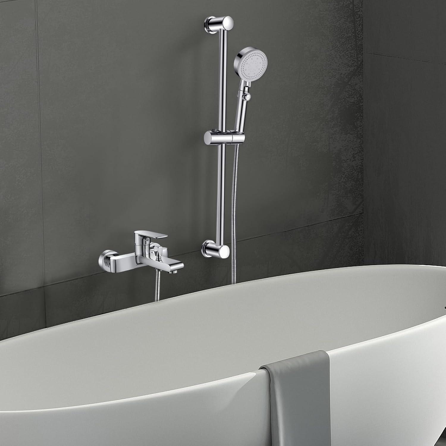 Badewannenarmatur Duschset mit 5-Funktions-Handbrause 150cm Schlauch