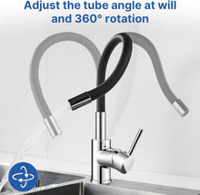 Jacurley Wasserhahn Schwarz 360° Drehbar Flexibler Auslauf