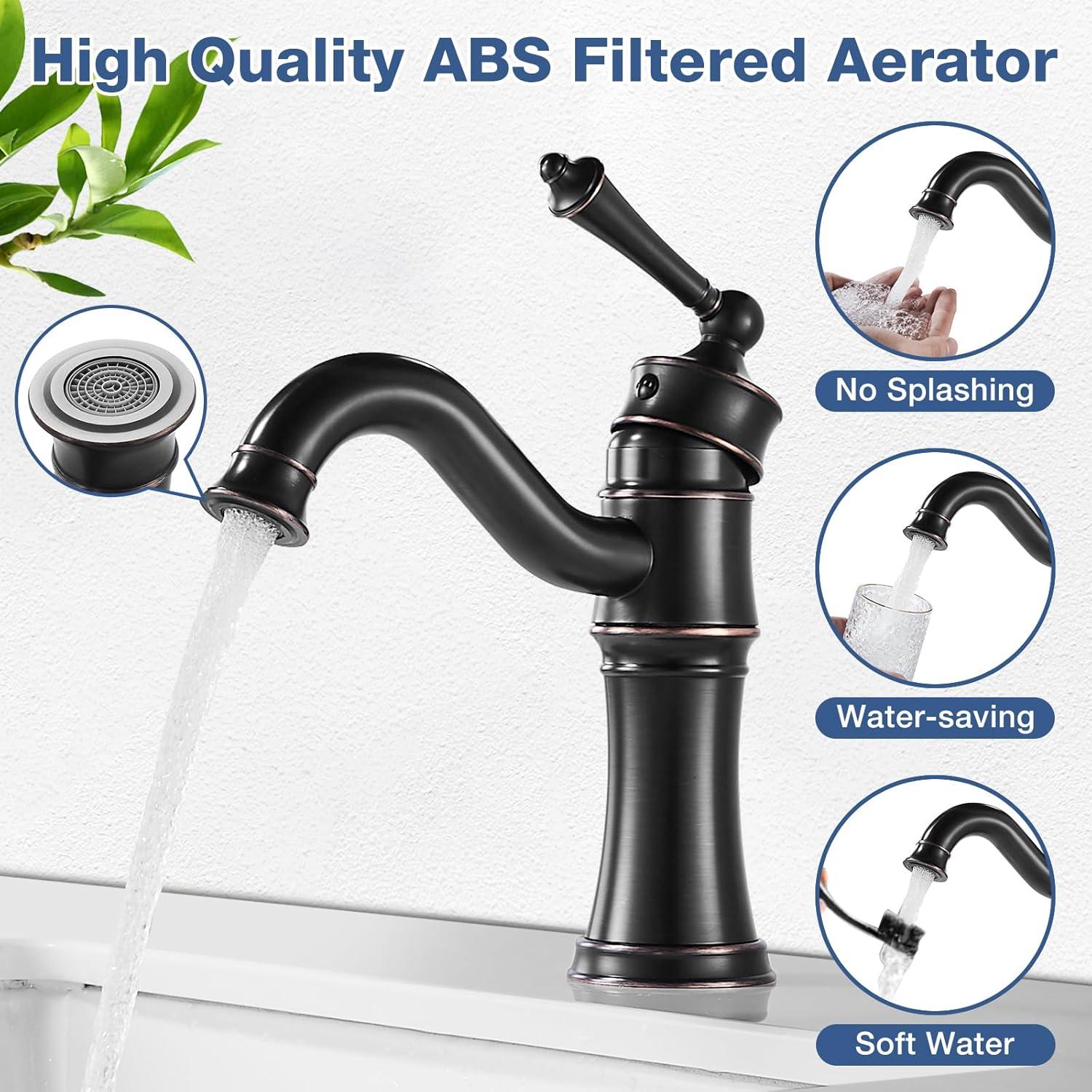 Jacurley Wasserhahn Bad Schwarz Mischbatterie Armatur Antik Retro