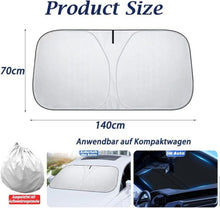 Sonnenschutz Auto Frontscheibe UV-Blocker 140x70 cm Schwarz