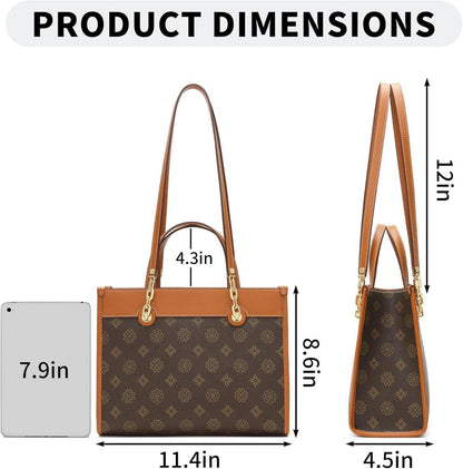 Damen Handtasche Leder Umhängetasche Groß Braun E