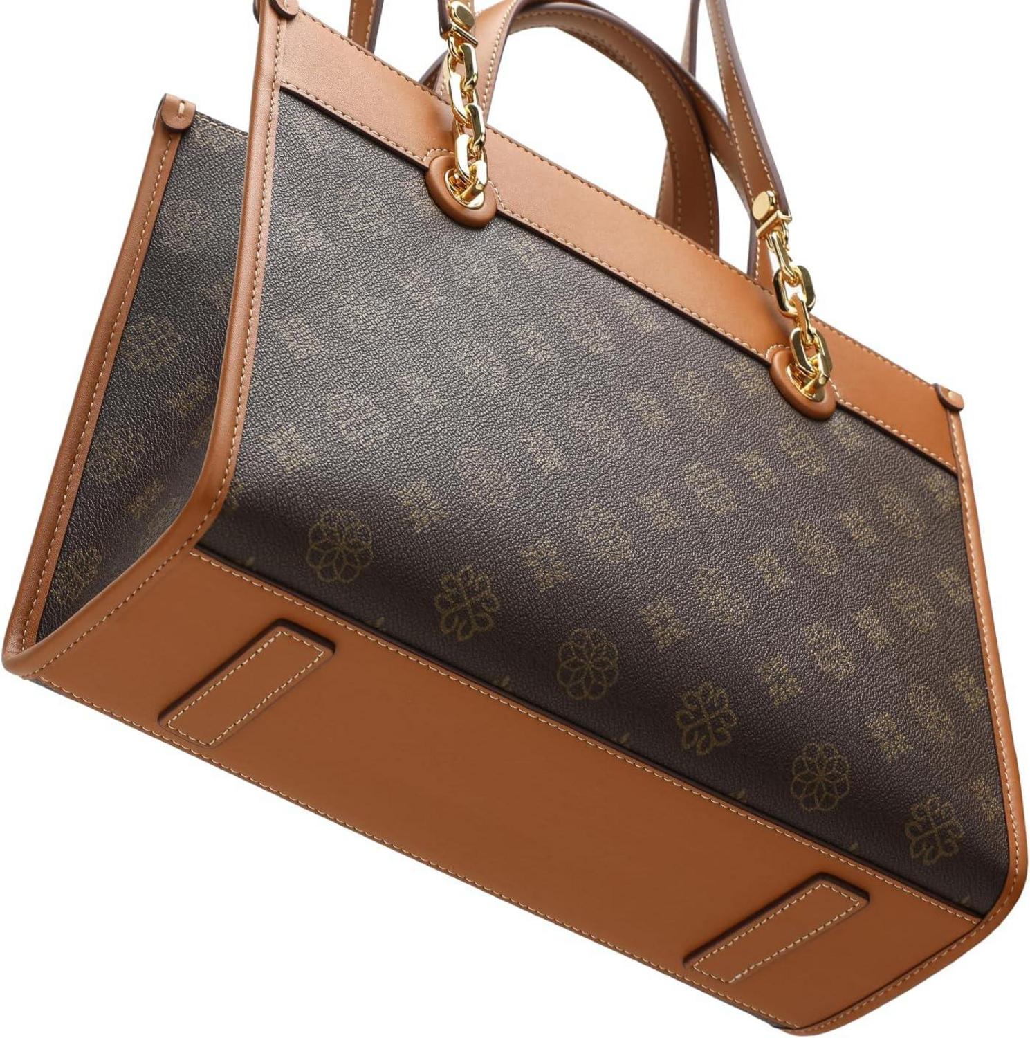 Damen Leder Handtasche Großes Fassungsvermögen Braun