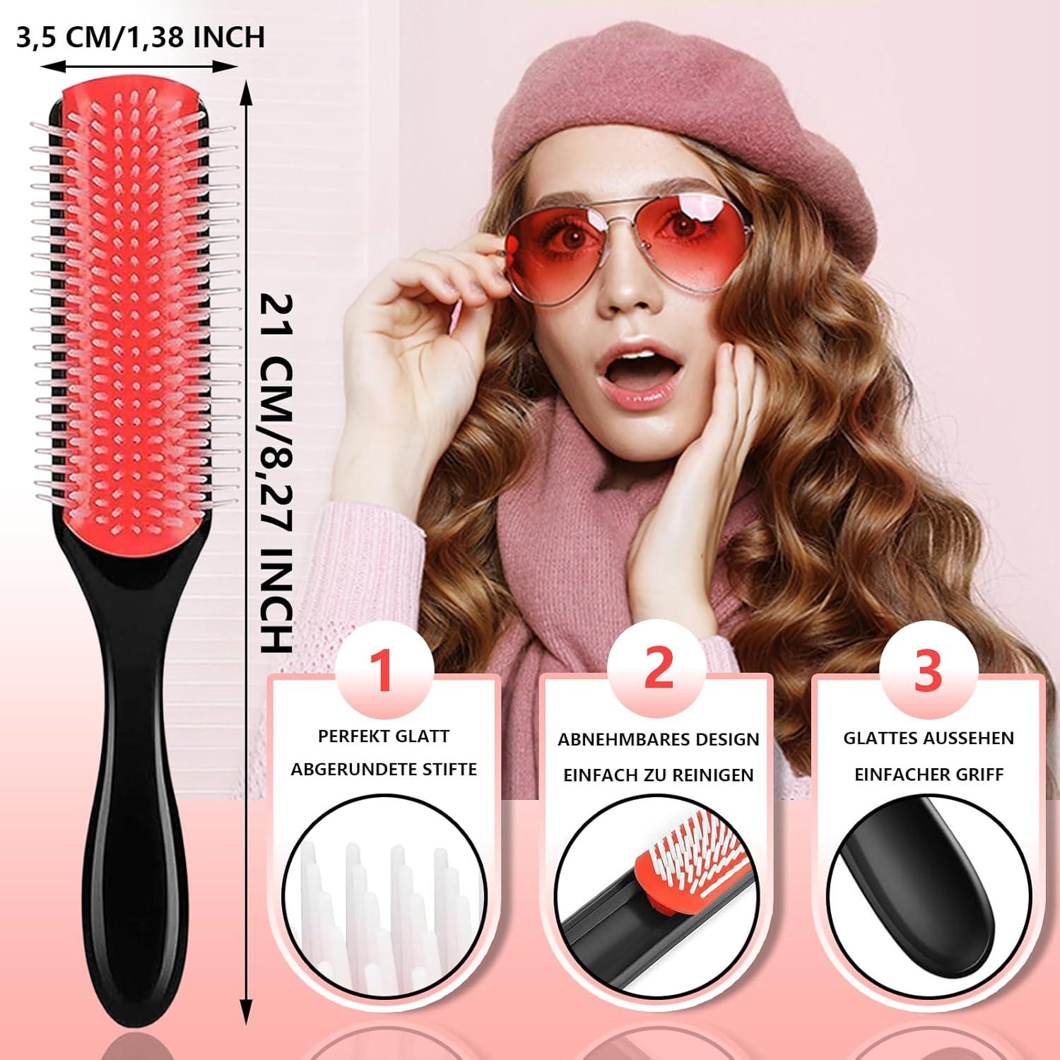 Haarbürsten Set mit Sprühflasche, Kopfhaut Massagebürste & Zubehör
