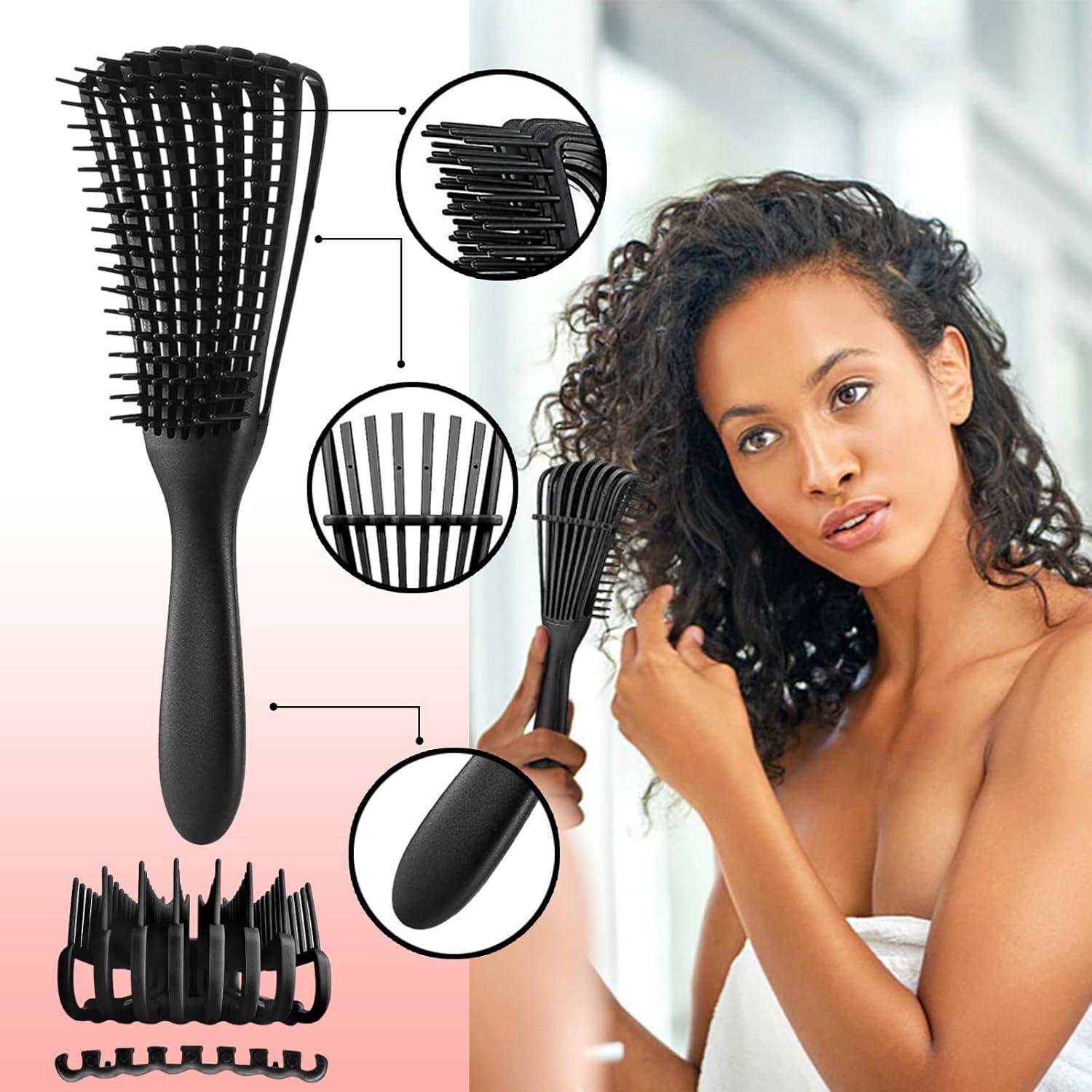 WhaleO Haarbürsten Set Sleek Look Skelettbürste Kopfhaut Massagebürste - 19-teilig