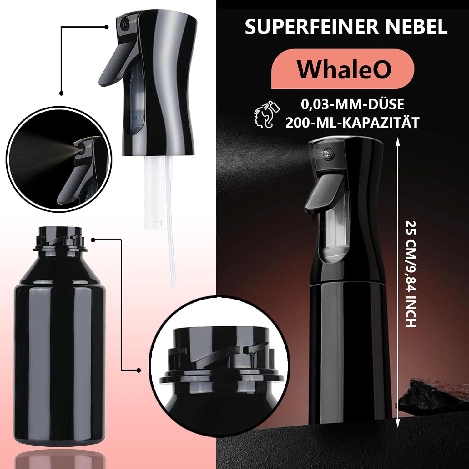 WhaleO Haarbürsten Set Sleek Look Kopfhaut Massage Sprühflasche Abteilklammern
