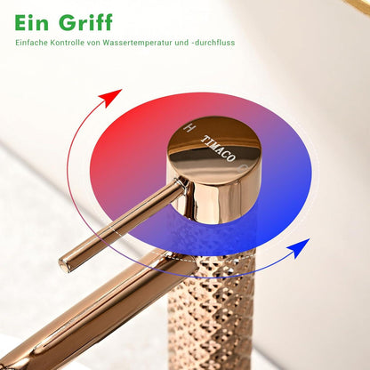 Roségold Einhebel-Mischbatterie Badarmatur TIMACO Wasserhahn 11,4in