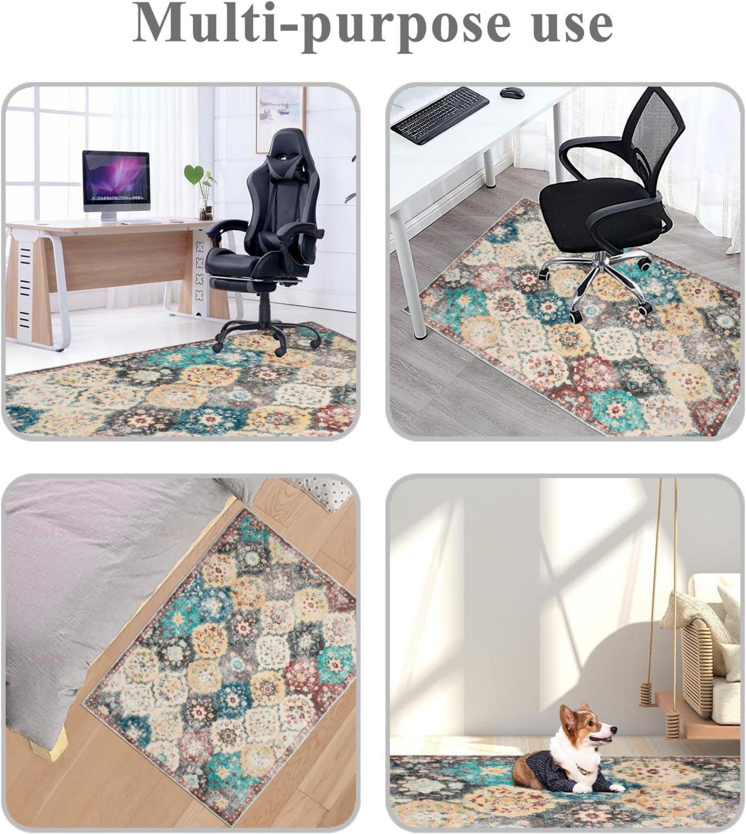 Bodenschutzmatte 150x120 cm Gaming Bürostuhl Teppich rutschfest Stuhlmatten