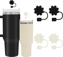 Stroh-Abdeckkappen 4er Set niedliche Blumen Silikon Stanley Becher