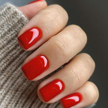 24er Pack Blood Red Press-On Nägel Glossy Design Square Fake Nails