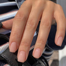 24 Stück Pale Pink Nägel Zum Aufkleben Kurz Glossy French Square