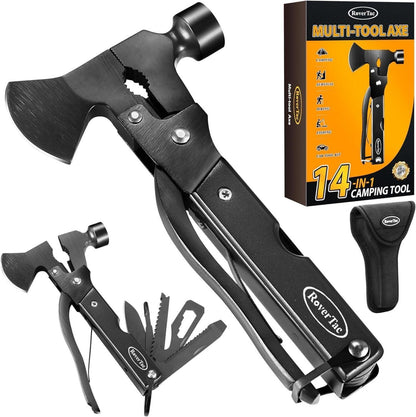 Multitool Axt Beil Camping Werkzeug Geschenke Männer 14-in-1 Schwarz