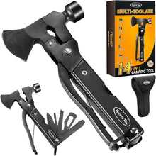 Multitool Axt Beil Camping Werkzeug Geschenke Männer 14-in-1 Schwarz
