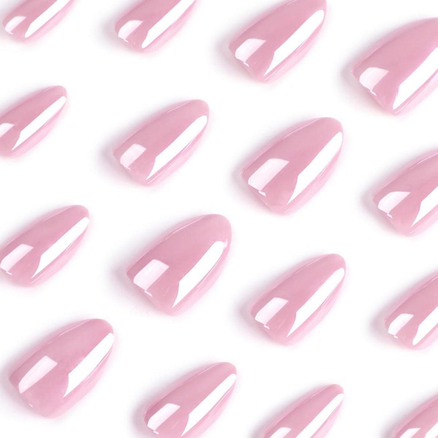 24er Pack Rosa Chrome Kurze Nägel Zum Aufkleben Press on Nails