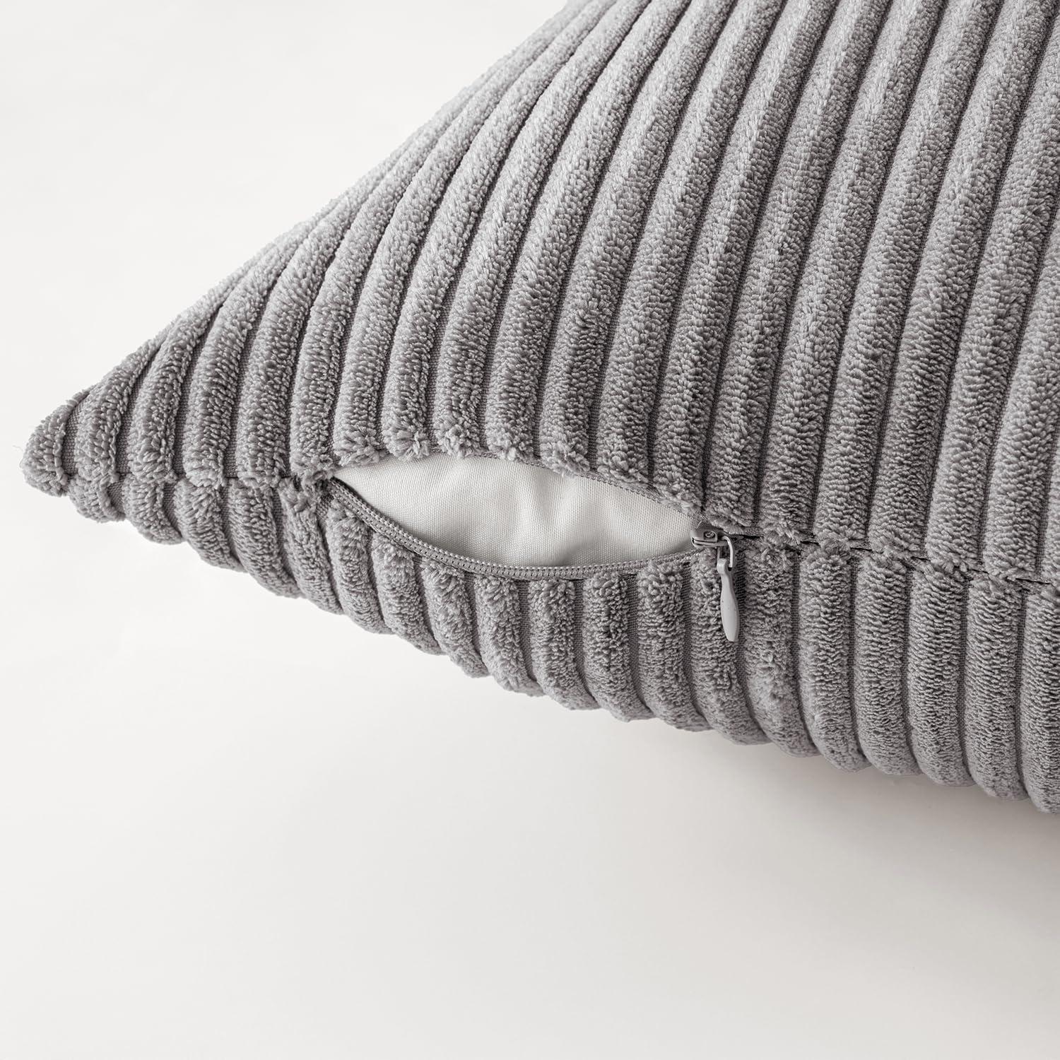 MIULEE Kordsamt Kissenbezug Dekorative Quadratische Sofakissen 4er Set 40x40cm Gray