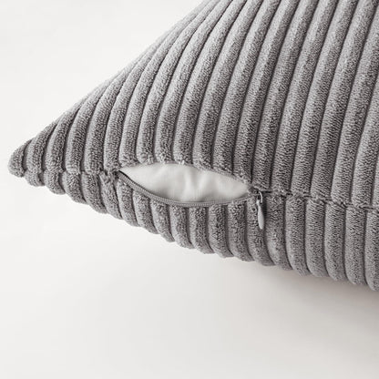 MIULEE Kordsamt Kissenbezug Dekorative Quadratische Sofakissen 4er Set 40x40cm Gray