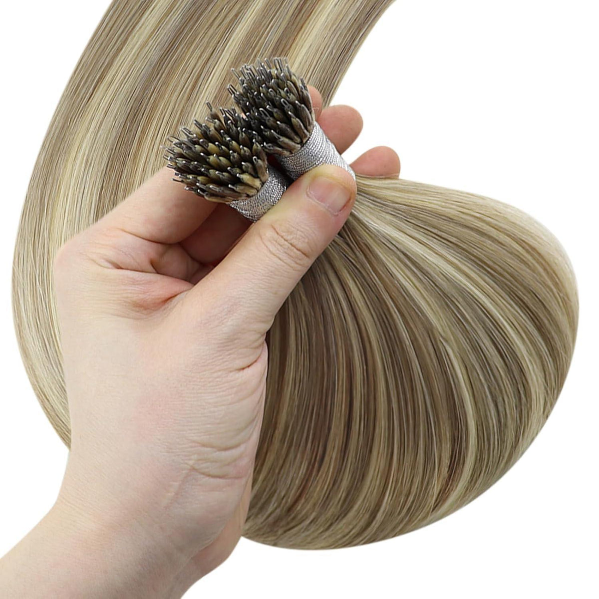 Echthaar Nanoring Extensions Hellbraun 45cm - 50g