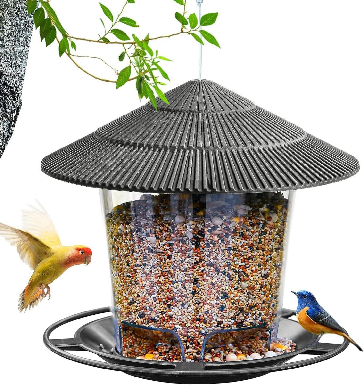Vogelfutterspender Wetterfest mit Überdachung zum Aufhängen