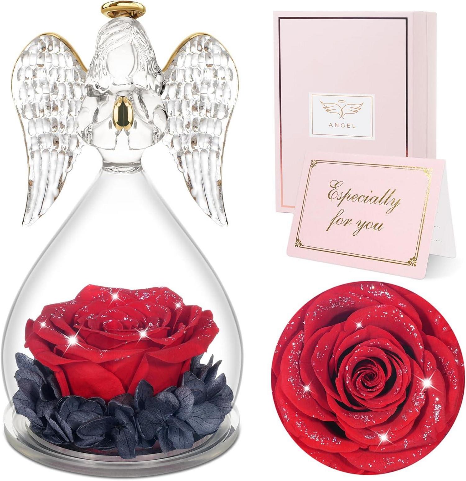 Ewige Rose Engel Figur Glasdom Muttertagsgeschenk