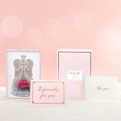 Sunia Ewige Rose Engel Figur Geschenk Muttertag Rose Glaskuppel