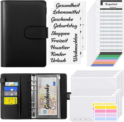 Budget Planner A6 Geldumschläge Geld Organizer Schwarz