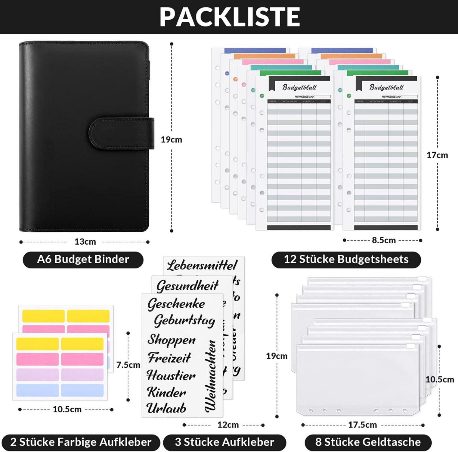 Budget Planner A6 Geldumschläge Geld Organizer Finanzplaner