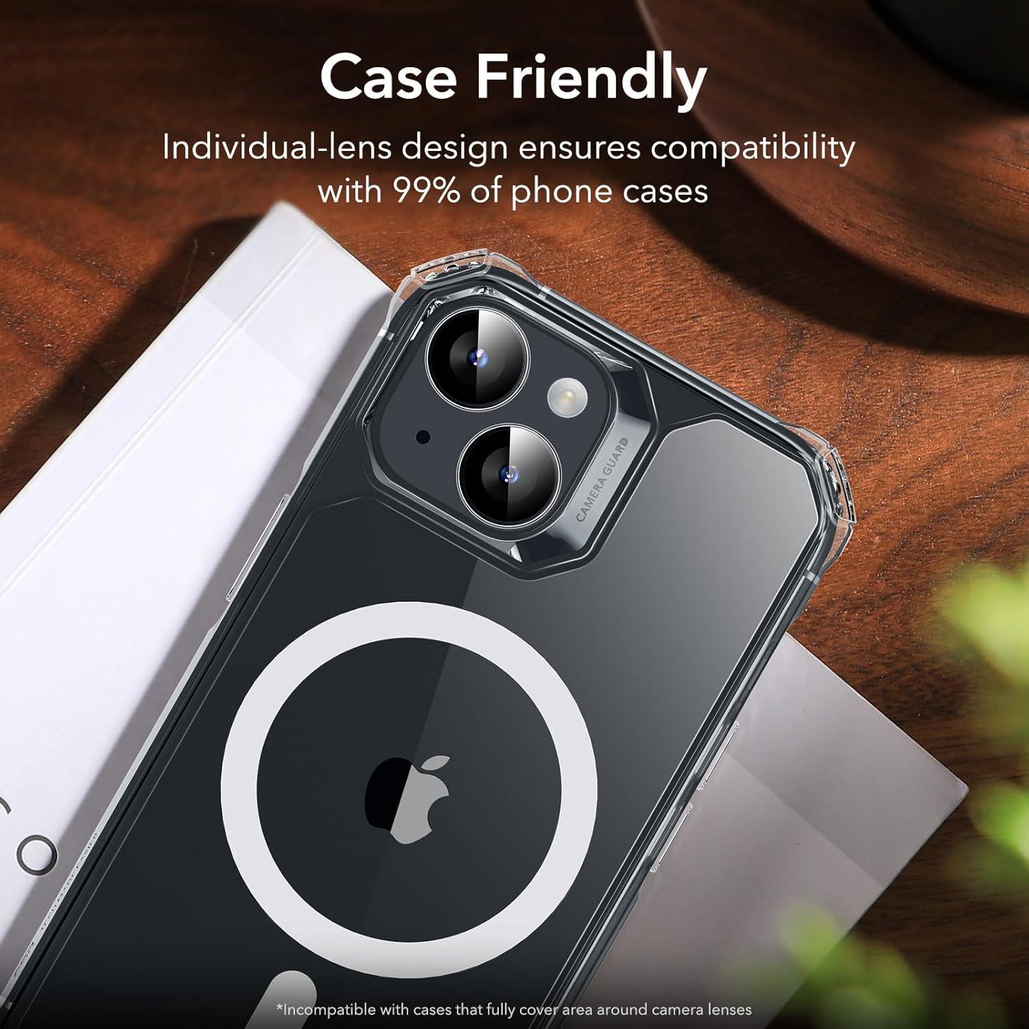 ESR Kamera Schutz für iPhone 15/14 Plus, kratzfest, gehärtetes Glas, Armorite Serie