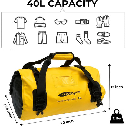 40L Wasserdichte Motorrad-Duffelbag – Gelb